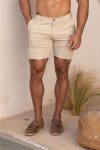 Athletic Fit Chino Shorts 7" in Stone
